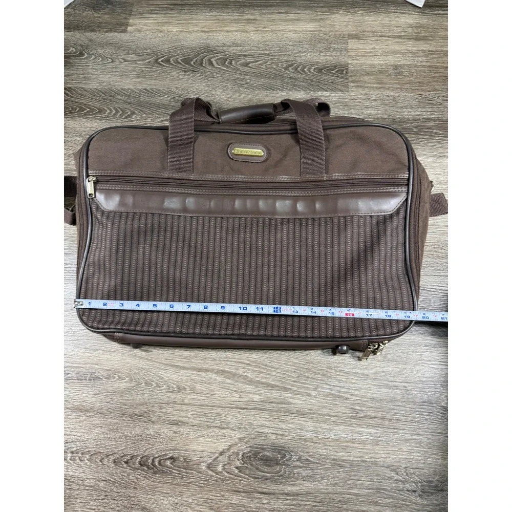 Jaguar JC Penney Vintage Brown Canvas Duffel Bag Carry On Travel Luggage Rare